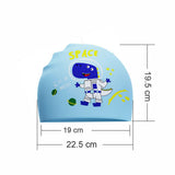 Blue Astro Dino, Silicone Kids Swim Cap, 4 years-10 years