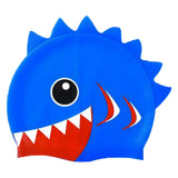 3d Cobalt Blue Red Wrinkle, Silicone Kids Swim Cap, 5 years-15 years