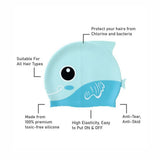 Light Blue Fin Dual Color, Silicone Kids Swim Cap, 5 years-15 years