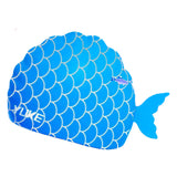 Scales Blue Fishy, Silicone Kids Swim Cap, 5 years-15 years