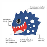 3d White Polka Navy, Silicone Kids Swim Cap, 5 years-15 years