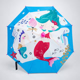 Blue Mermaid with Shutter style cover Kids-Umbrella