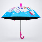 Blue Mermaid with Shutter style cover Kids-Umbrella