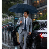 3 Fold Black Checkered Auto Open & Close Umbrella for Teens & Adults
