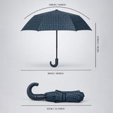 3 Fold Black Checkered Auto Open & Close Umbrella for Teens & Adults