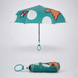 3 Fold Mint Green puppy Polka Dots Auto Open & Close Rain & Sun Dual Umbrella for Teens & Adults