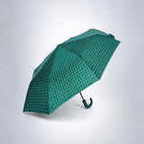3 Fold Dark Green Checkered Auto Open & Close Umbrella for Teens & Adults