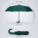3 Fold Dark Green Checkered Auto Open & Close Umbrella for Teens & Adults