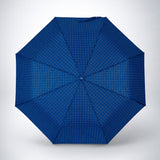 3 Fold Navy Blue Checkered Auto Open & Close Umbrella for Teens & Adults