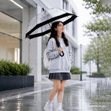 Black Big Border Transparent Umbrella for Teens & Adults