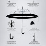 Black Big Border Transparent Umbrella for Teens & Adults