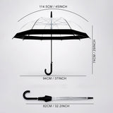 Black Big Border Transparent Umbrella for Teens & Adults