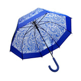 Self Print Dark Blue Transparent Umbrella for Kids and Teens
