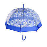 Self Print Dark Blue Transparent Umbrella for Kids and Teens