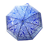 Self Print Dark Blue Transparent Umbrella for Kids and Teens