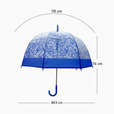 Self Print Dark Blue Transparent Umbrella for Kids and Teens