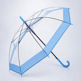 Blue Big Border Transparent Umbrella for Teens & Adults