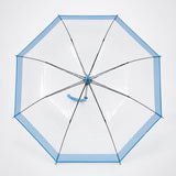 Blue Big Border Transparent Umbrella for Teens & Adults