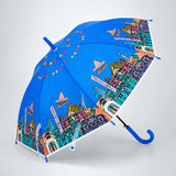Blue Mexico Landmark Print Umbrella for Teens & Adults
