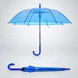 Neon Blue Jelly Transparent Umbrella for Teens & Adults