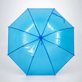 Neon Blue Jelly Transparent Umbrella for Teens & Adults