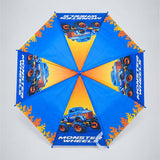 Monster Truck and Flames Print Umbrella for Kids,5yrs-10yrs