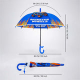 Monster Truck and Flames Print Umbrella for Kids,5yrs-10yrs