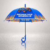 Monster Truck and Flames Print Umbrella for Kids,5yrs-10yrs