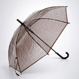 Coffee Brown Jelly Transparent Umbrella for Teens & Adults
