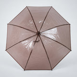 Coffee Brown Jelly Transparent Umbrella for Teens & Adults