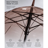 Coffee Brown Jelly Transparent Umbrella for Teens & Adults