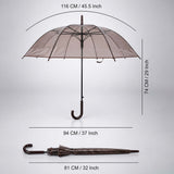 Coffee Brown Jelly Transparent Umbrella for Teens & Adults