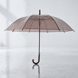 Coffee Brown Jelly Transparent Umbrella for Teens & Adults