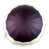 Chocolate Brown with Cream Border Large Canopy Size Umbrella for Adults