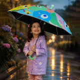 Wheel style Colorful Monster Printed UPF 50+ Kids-Umbrella