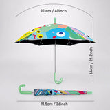 Wheel style Colorful Monster Printed UPF 50+ Kids-Umbrella