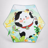Wheel style Cow Printed UPF 50+ Kids-Umbrella