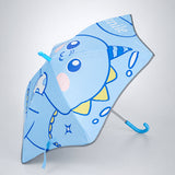 Wheel style Blue Cute Dino Printed UPF 50+ Kids-Umbrella
