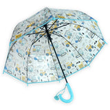 Light Blue Dome style construction theme Transparent Umbrella for Kids