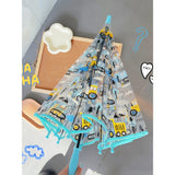 Light Blue Dome style construction theme Transparent Umbrella for Kids