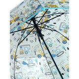 Light Blue Dome style construction theme Transparent Umbrella for Kids