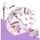 Puppy Family theme Dome style Transparent Umbrella for Kids