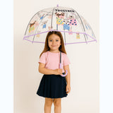Puppy Family theme Dome style Transparent Umbrella for Kids