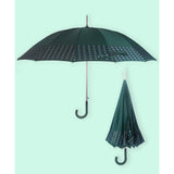 Bottle Green Checks Large Canopy Size Umbrella for Adults