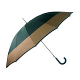 Dark Green with Brown Border Large Canopy Size Umbrella for Adults