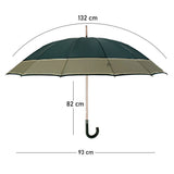 Dark Green with Brown Border Large Canopy Size Umbrella for Adults