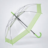 Green Big Border Transparent Umbrella for Teens & Adults