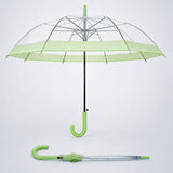 Green Big Border Transparent Umbrella for Teens & Adults