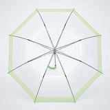 Green Big Border Transparent Umbrella for Teens & Adults