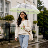 Green Big Border Transparent Umbrella for Teens & Adults